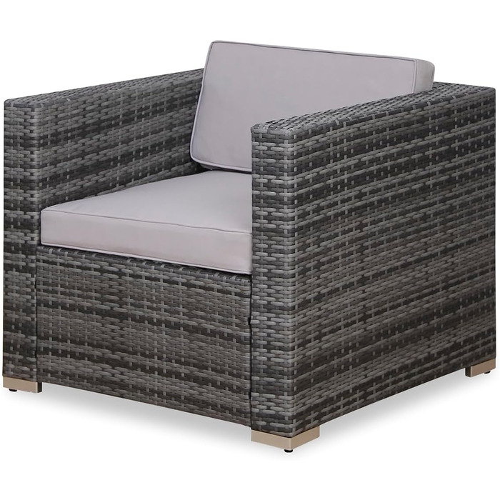 Набір садово-розслаблюючих меблів SVITA California з ротангу (сірий), комплект для відпочинку