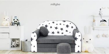 Дитяче крісло-софа 3в1 з функцією ліжка для дівчаток та хлопчиків, крісло-мішок, трансформер для дитячої кімнати (AC1)