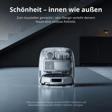 Робот-пилосос DJI ROMO S з функцією миття підлоги, 25000 Па потужність всмоктування, розпізнавання перешкод рівня дрона, два роботизовані руки, 200 днів без обслуговування, автоматичне очищення та сушіння моп-насадки (DJI ROMO P (версія з баком для води))