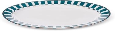 Тарілка для сервірування KARACA Aries Porcelain, 36 см, унікальний дизайн, порцеляна, сервірувальні тарілки, глибокі тарілки, зелений різнокольоровий