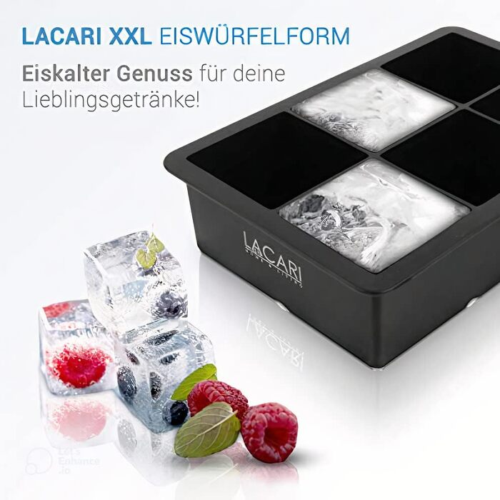 Форма для льоду Lacari - Ідеальні кубики льоду - силіконова форма 21 - безкоштовна електронна книга воронка - макс. 50 символів