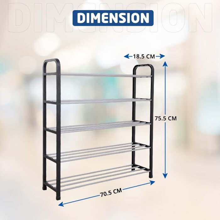 Полиця для взуття з 5 полицями, надійний блок для зберігання, швидка збірка, інструменти не потрібні, до 15-20 пар, 1ABOVE
