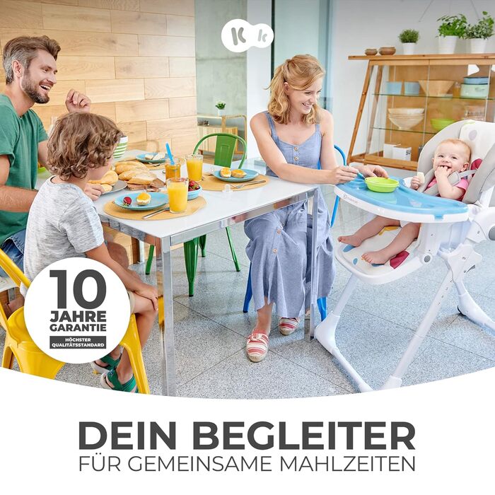 Дитячий стільчик Kinderkraft Yummy – багатофункціональний, для малюків від народження, PU-матеріал, легко миється
