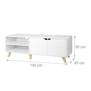 ТВ-тумба Relaxdays з металевим каркасом та 6 відділеннями