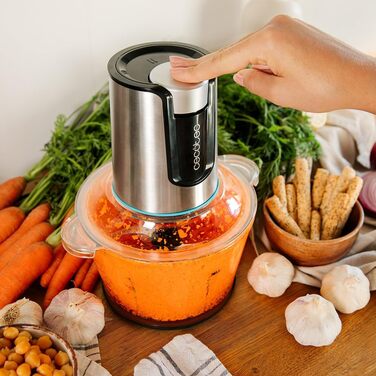 Подрібнювач Cecotec ChopBeat 2000S 500W зі скляною чашею 500г, 4 леза з нержавіючої сталі, 2 швидкості, антиковзкі ніжки