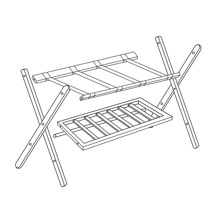 Підставка для валізи з бамбука Relaxdays чорного кольору