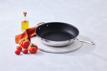 Сковорода LE CREUSET з нержавіючої сталі 3-шарова, 32 см, з антипригарним покриттям