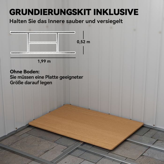 Сарай для інструментів, з вентиляційними вікнами, розсувними дверима, оцинкована сталь, 213 x 130 x 172 см, темно-сірий