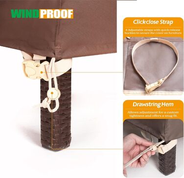 Захисний чохол для садово-патіо меблів F&J Outdoors - водовідштовхувальний, стійкий до УФ, для 3-х місць (208x99x61/89см)