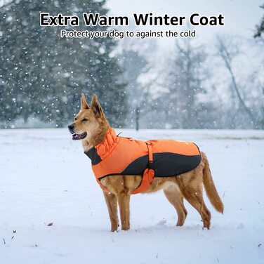 Зимове пальто для собак IREENUO, водонепроникна тепла куртка для собак, дощовик для маленьких і великих собак, зимове пальто для собак з отвором для ременя безпеки і світловідбиваючим дизайном (ами)