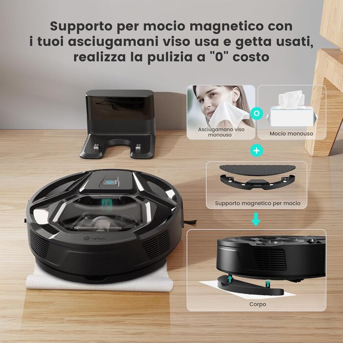 Робот-пилосос LEFANT M320: потужний, тихий, для твердих підлог та шерсті тварин, 210 хв роботи