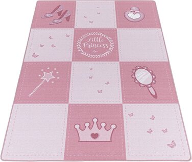 Дитячий килимок Carpetsale24, миється ігровий килимок, мотив маленької принцеси, килим для дівчаток, прямокутний, для дитячої, дитячої або ігрової кімнат, Розмір (80 х 120 см)