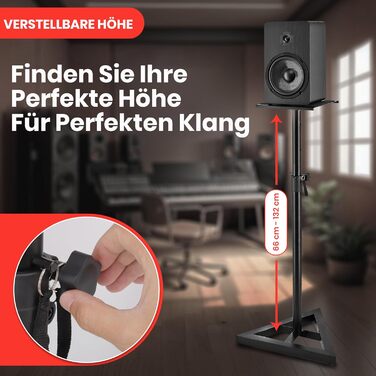 Підставка для акустики Pyle, регульована висота 66-132 см, універсальна, міцна, для студійних моніторів, 40 кг, пара