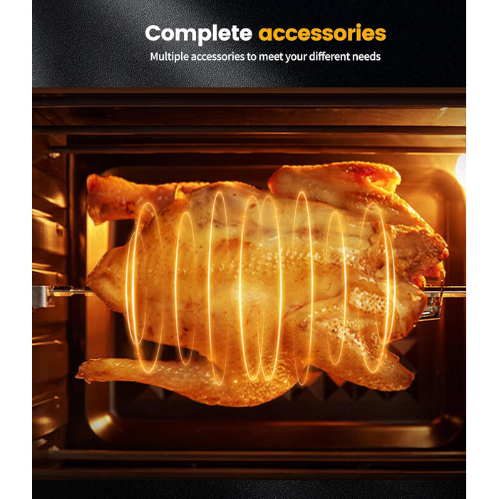 Фритюрниця-мініпіч Air Fryer Emphsism Dual Zone XXL з LED-сенсорним екраном, 1800W, 15 програм, з рецептами та 11 аксесуарами