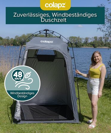 Намет для душу та туалету Colapz – портативна роздягальня для кемпінгу, сірий, 2,1 м