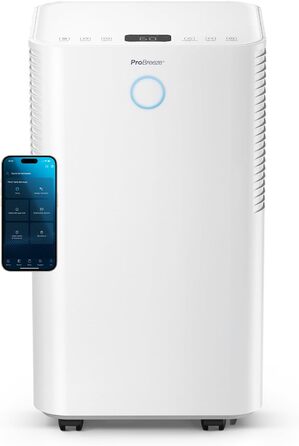 Про Breeze OmniDry - електросушарка для повітря з Wi-Fi, 12л/24г, з функцією сушіння білизни, датчиком вологості, таймером, проти цвілі, для приміщень до 25м²