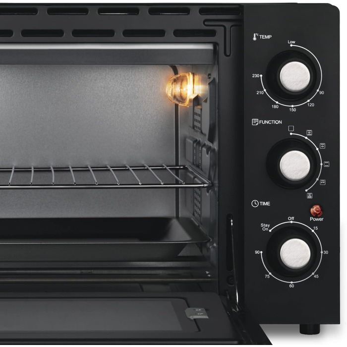 Міні-піч H.Koenig FO42, 42 л, 230°C, 5 режимів, таймер 90 хв, конвекція, гриль, з щипцями, крихтозбірник, поворотний насадка, 2000W