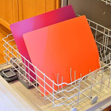 Набір Youngever з 9 обробних дощок, гнучкі пластикові килимки, можна мити в посудомийній машині, 9 кольорів