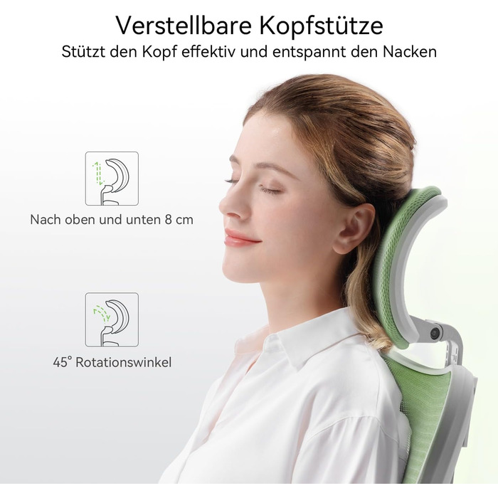 SIHOO Ергономічне крісло для офісу, обертовий стілець з регульованою поперековою підтримкою, підголовником та підлокітниками, регулюванням висоти та функцією гойдання, для здоров'я спини, до 150 кг