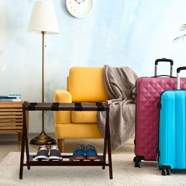 Підставка для валіз Relaxdays, складна з двома полицями