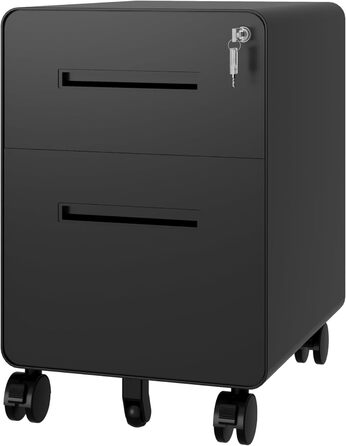 Роликовий контейнер BISLEY EasyRoll з 1 шухлядою та відділенням для документів, чорний. Розміри: 500 x 400 x 500 мм. Для офісу, документів та канцелярії.