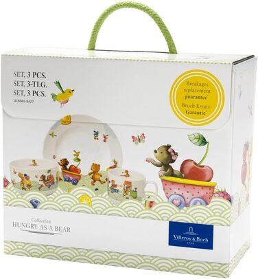 Набір дитячого посуду Villeroy & Boch Hungry as a Bear (3 шт.) - зелений, преміум-посуд