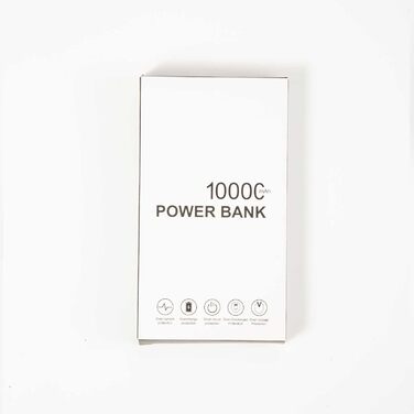 Портативний зарядний пристрій для смартфонів, чорний/зелений, 10000 mAh, USB C & 2 USB