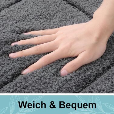 Набір килимків для ванної кімнати Homaxy з мікрофібри, 2 шт., нековзні, миючі, м'які, водопоглинаючі, для ванної кімнати - 40x60 см + 60x90 см, темно-сірий