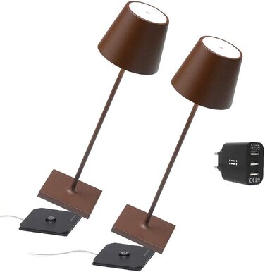 Зafferano Poldina Pro: Бездротова LED-лампа для дому та саду з торшером, сенсорне керування, регулювання яскравості, 38 см, з зарядним пристроєм