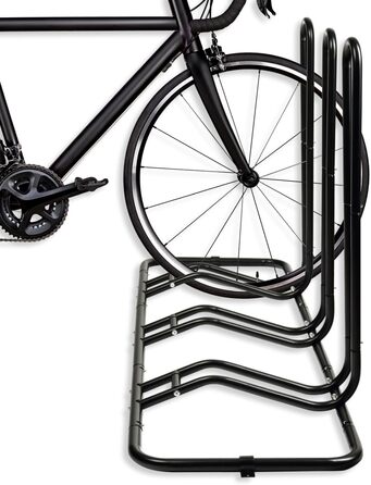 Велосипедна стійка Schramm розширюється в чорному кольорі Підставка для підлоги Окремо стояча стійка для велосипедів Паркувальна стійка для велосипедів Мультистійка, розмір (для 3 велосипедів)