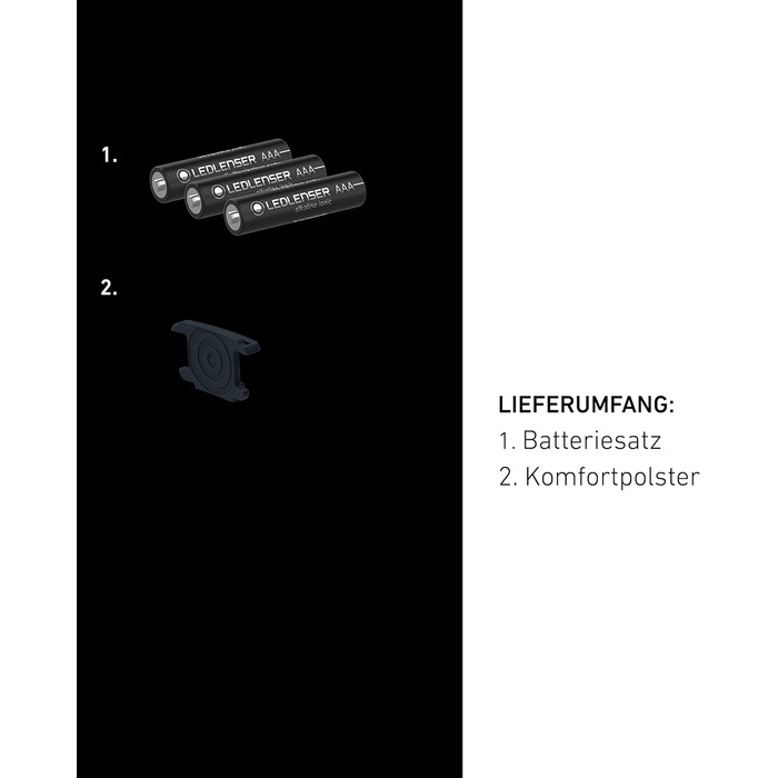 Налобний ліхтар Ledlenser NEO3, 400 лм, батарейки, червоне заднє світло, світловідбиваюче наголов'я, поворотний, ближнє і дальнє світло, чорний/синій