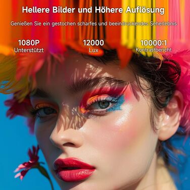 Міні проєктор VISULAPEX V3PRO: 12000LM, 1080P, WiFi, 5G, Zoom, для телефону, TV Stick, X-Box, ноутбука, білий