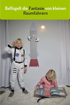 Дерев'яна дитяча вимірювальна планка у вигляді ракети