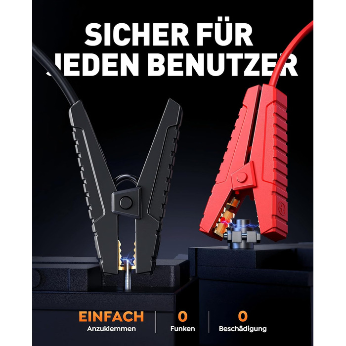 Powerbank для автомобіля Starthilfe 5000A з компресором 150PSI, 12V для бензину та дизеля (10.0L), LED, USB-C