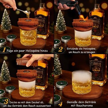 Набір для копчення віскі Cocktail Zubehör - Набір подарунків для чоловіків, віскі, коктейлі, день народження, батько, хлопець
