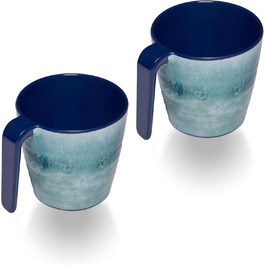 Набір посуду з меламіну Adria Blue для 2 осіб (2 частини) - посуд для кемпінгу, подорожей, пікніків, дачі