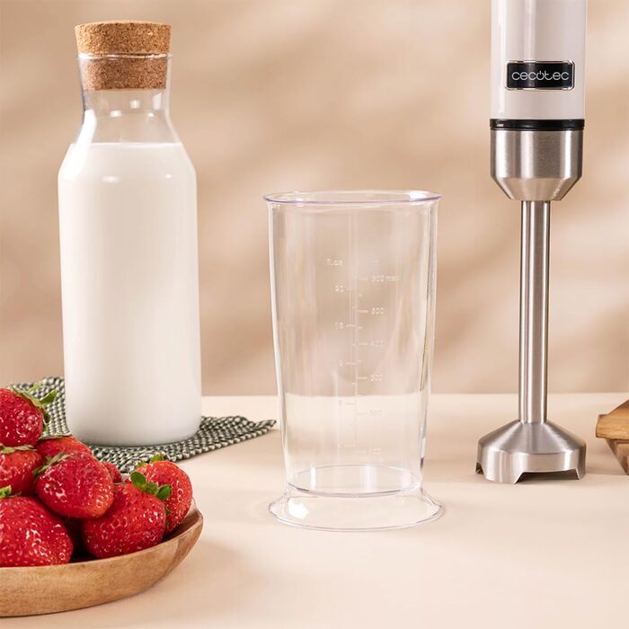 Блендер Cecotec Stabmixer Power RetroBeige 1200MAX Cream&Crush, 1200 Вт, 2 швидкості, набір аксесуарів, захист від бризок