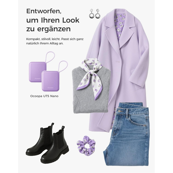 Електричні грілки для рук OCOOPA 2 шт., 3 режими нагріву, швидкий нагрів, 4000mAh, USB, для жінок, Outdoor, фіолетові