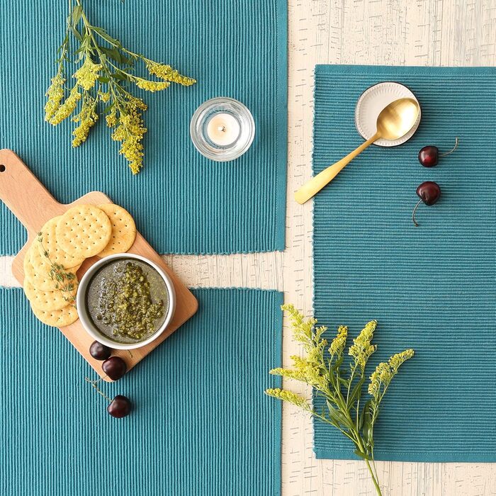 Набір тканинних серветок DII Basic Everyday Gerippte, 6 шт., 33x48 см, блакитний, 100% бавовна