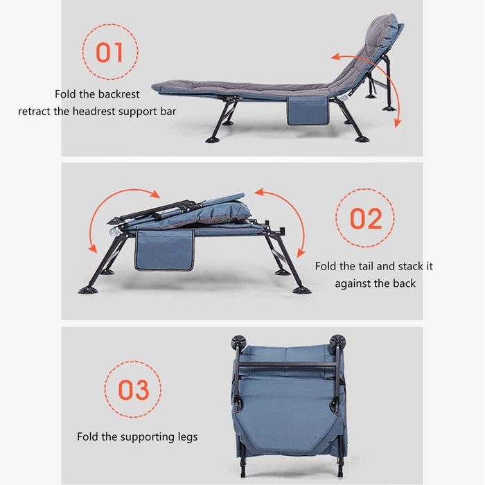 Розкладне кемпінгове ліжко-шезлонг XXL посилене, регульована спинка, компактне польове ліжко для відпочинку на природі та вдома (Рожеве)