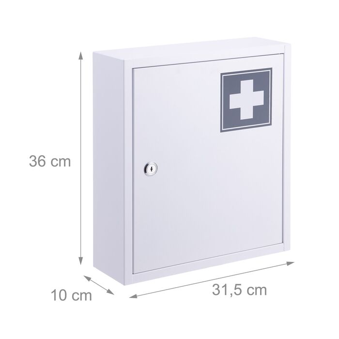 Шкафчик для медикаментів Relaxdays із замком та хрестом