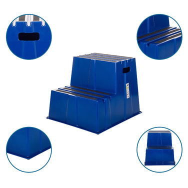 Ступінчаста підставка Tritthocker TIO-E2, пластик, блакитний, hjh OFFICE