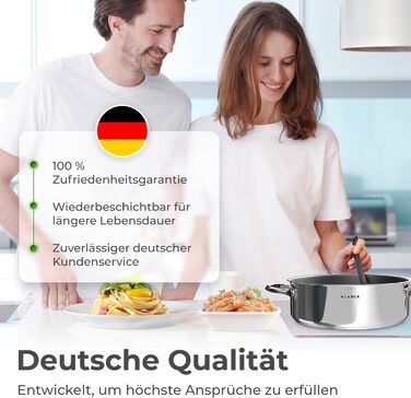 KLAMER Сковорода-гриль індукційна 28 см, сковорода для тушкування та стейків з нержавіючої сталі