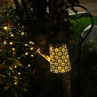 Світлодіодна гірлянда з підсвічуванням, Сонячний ліхтар для відкритого саду, водонепроникний, для підвішування, казковий душ, ретро-художні світильники