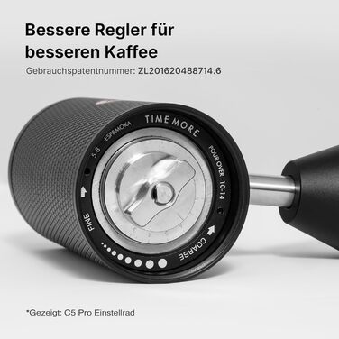 Кавомолка ручна TIMEMORE Chestnut Ganzmetall C5 Pro, чорна: керамічний жолоб, 25г, сталь