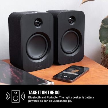 Динамік Bluetooth House of Marley Get Together Duo, бамбук, стійкий, 25 годин автономної роботи, чорний