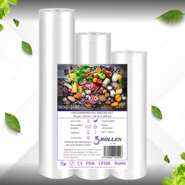 Вакууматор для продуктів BACHWERKE з шириною шва 32 см, вакуумний пакувальник з набором пакетів та запасним різаком