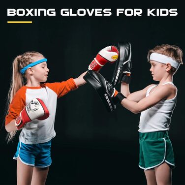 Дитячі боксерські рукавички 5-12 років тренувальні червоні