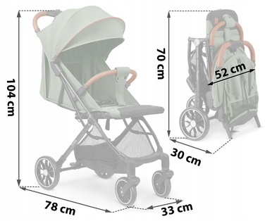 Дитячий прогулянковий візок Nukido Paseo, чорний, з амортизаторами