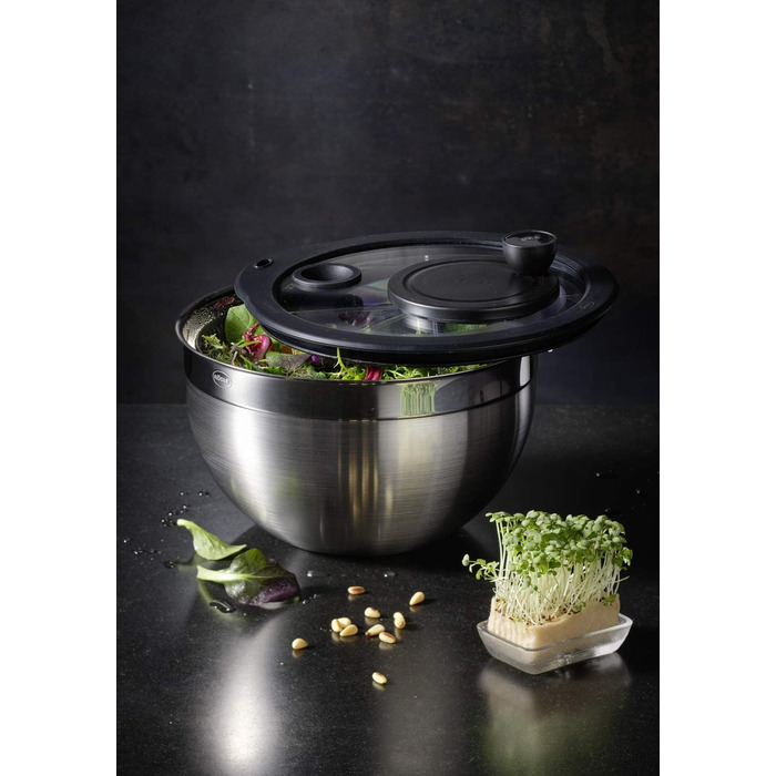 Салатниця-відцентрофуга RÖSLE з нержавіючої сталі 18/10, діаметр 24 см, об'єм 27x25.5x18.5 см